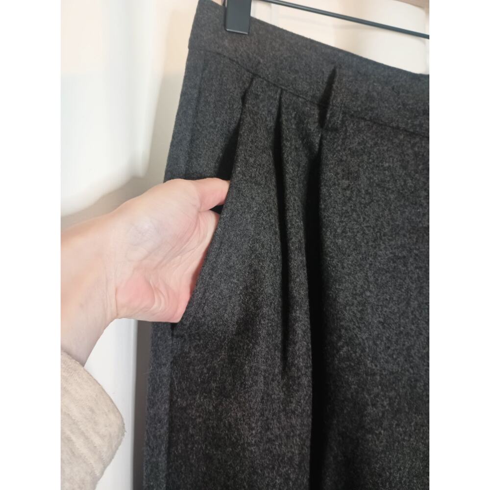 Vtg Eddie Bauer Womens Academia Wool Trouser Pants 12 Gray High Waist Old Money - Picture 3 of 12